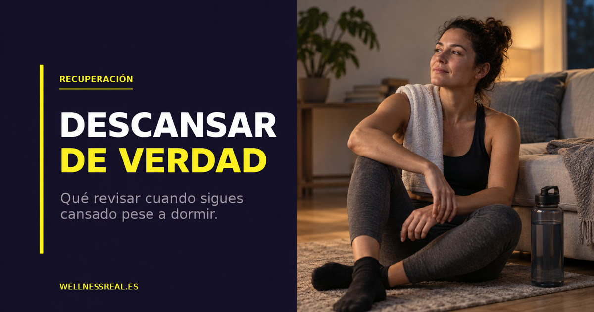 Mujer recuperándose después de entrenar en casa